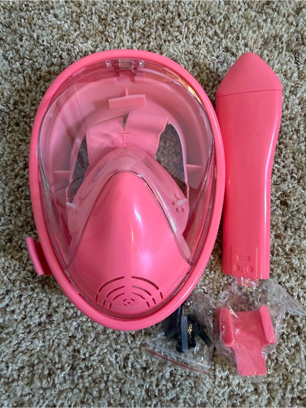 Kids Snorkel Mask Full Face Set w/Camera Mount Anti-Fog Anti-Leak View Ages 2-10